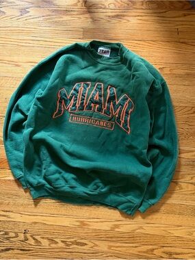 Miami Hurricanes Green Crewneck Sweatshirt